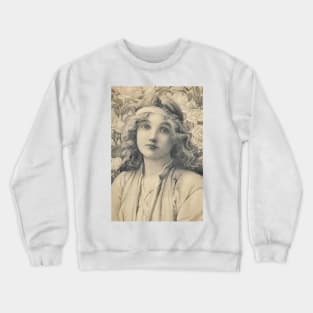 The Rose Maiden, Henry Ryland (1856-1924) Crewneck Sweatshirt